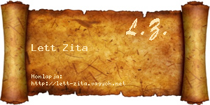 Lett Zita névjegykártya